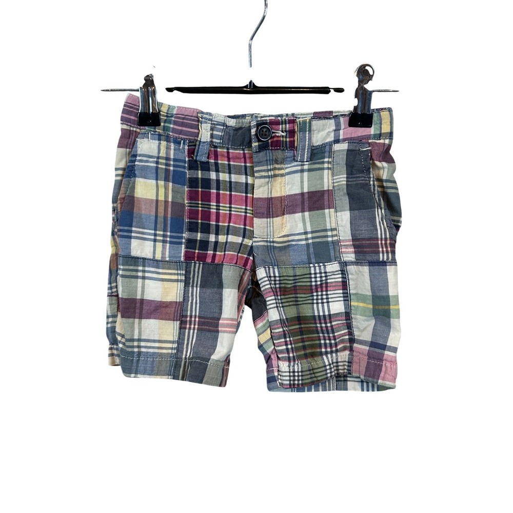 Polo Ralph Lauren Boys Patchwork Madras Plaid Shorts Multi Color Size 2‎ 2T Prep